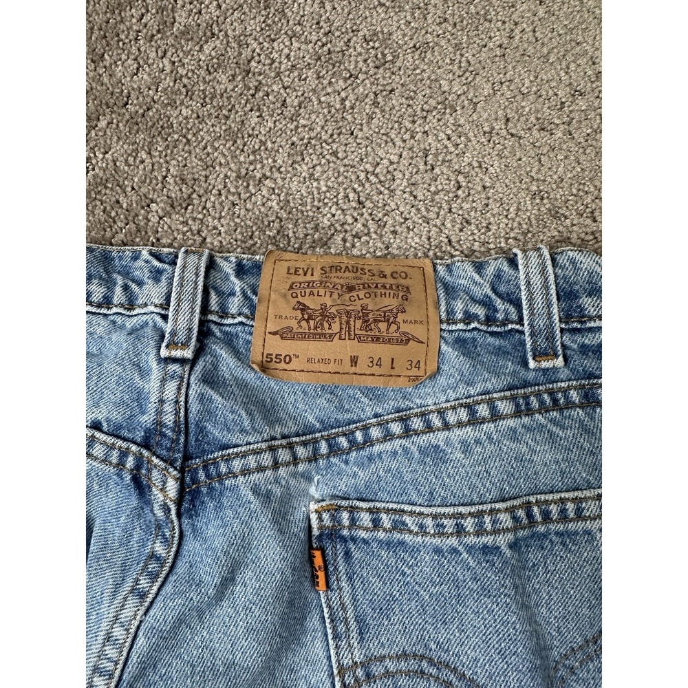 Vintage‎ Mens Jeans LEVIS 550 Orange Tab Straight Leg Relaxed Fit, Size W34 L34 - Picture 3 of 11